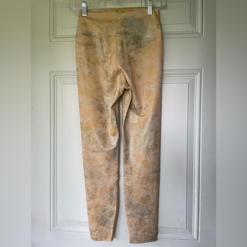 Carbon 38 Gold Metallic Splatter Leggings View 3